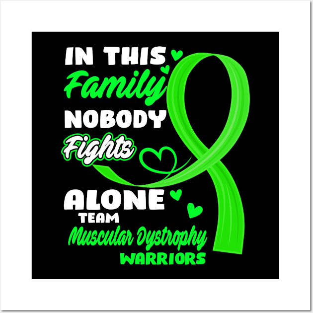 In This Family Nobody Fights Alone Team Muscular Dystrophy Warriors Wall Art by ThePassion99